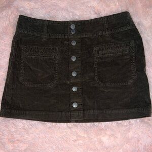 We The Free by Free People Olive Green Corduroy Mini Skirt